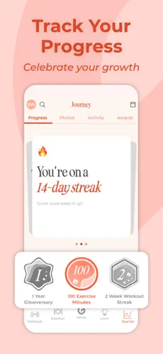 WeGLOW screen showing cycle synced training recommendations